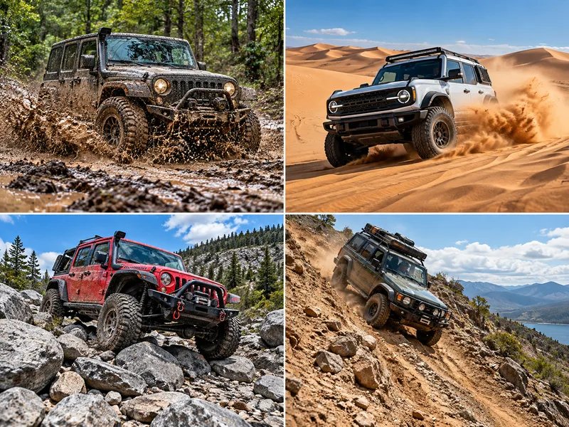 Bùn, cát, đá và dốc là những địa hình phổ biến khi đi off road